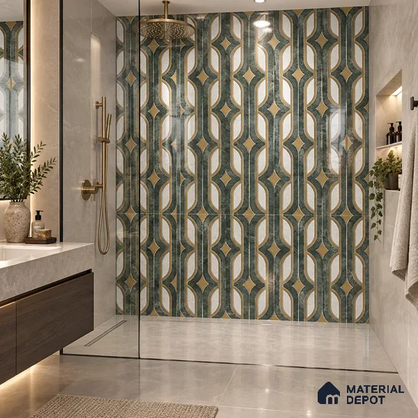 Moroccan Wall & Floor Tile TL 11801 | 2 ft x 2 ft Vitrified Glossy Tile - 9 mm | Suitable For Kitchen, Balcony, Dining Area