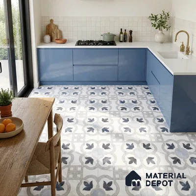 Moroccan Wall & Floor Tile TL 11802 | 2 ft x 2 ft Vitrified Sinker Finish Tile - 9 mm | Suitable For Kitchen, Balcony, Dining Area