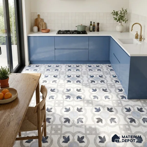 Moroccan Wall & Floor Tile TL 11802 | 2 ft x 2 ft Vitrified Sinker Finish Tile - 9 mm | Suitable For Kitchen, Balcony, Dining Area