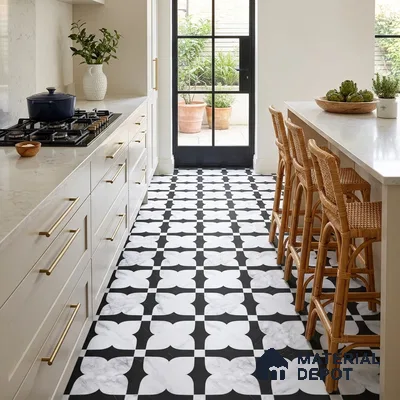 Moroccan Wall & Floor Tile TL 11803 | 2 ft x 2 ft Vitrified Sinker Finish Tile - 9 mm | Suitable For Kitchen, Bathroom, Dining Area