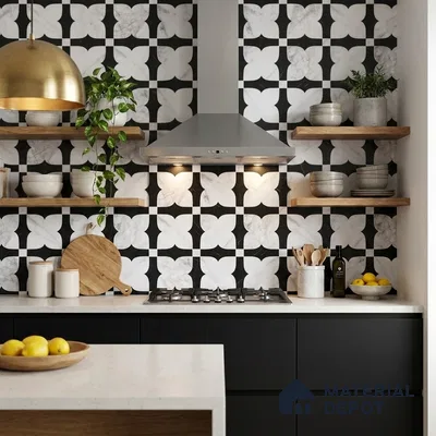 Moroccan Wall & Floor Tile TL 11803 | 2 ft x 2 ft Vitrified Sinker Finish Tile - 9 mm | Suitable For Kitchen, Bathroom, Dining Area