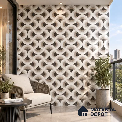 Moroccan Wall & Floor Tile TL 11804 | 2 ft x 2 ft Vitrified Glossy Tile - 9 mm | Suitable For Kitchen, Accent/Feature Wall, Dining Area
