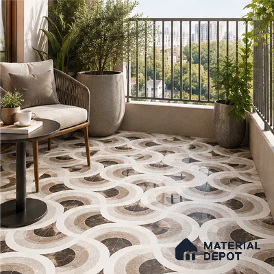 Moroccan Wall & Floor Tile TL 11804 | 2 ft x 2 ft Vitrified Glossy Tile - 9 mm | Suitable For Kitchen, Accent/Feature Wall, Dining Area