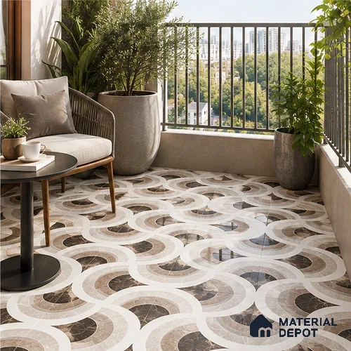 Moroccan Wall & Floor Tile TL 11804 | 2 ft x 2 ft Vitrified Glossy Tile - 9 mm | Suitable For Kitchen, Accent/Feature Wall, Dining Area