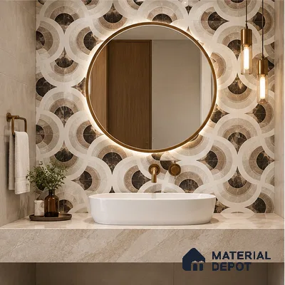 Moroccan Wall & Floor Tile TL 11804 | 2 ft x 2 ft Vitrified Glossy Tile - 9 mm | Suitable For Kitchen, Accent/Feature Wall, Dining Area