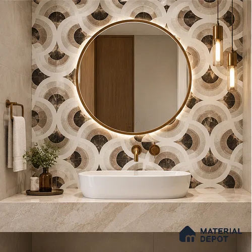 Moroccan Wall & Floor Tile TL 11804 | 2 ft x 2 ft Vitrified Glossy Tile - 9 mm | Suitable For Kitchen, Accent/Feature Wall, Dining Area