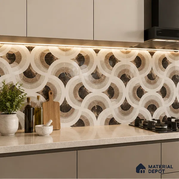 Moroccan Wall & Floor Tile TL 11804 | 2 ft x 2 ft Vitrified Glossy Tile - 9 mm | Suitable For Kitchen, Accent/Feature Wall, Dining Area