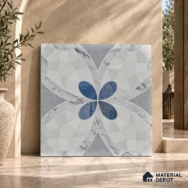 Moroccan Wall & Floor Tile TL 11805 | 2 ft x 2 ft Vitrified Sinker Finish Tile - 9 mm | Suitable For Kitchen, Bathroom, Dining Area