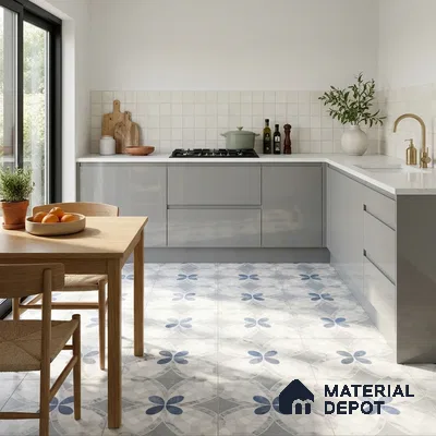 Moroccan Wall & Floor Tile TL 11805 | 2 ft x 2 ft Vitrified Sinker Finish Tile - 9 mm | Suitable For Kitchen, Bathroom, Dining Area