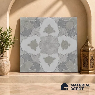 Moroccan Wall & Floor Tile TL 11806 | 2 ft x 2 ft Vitrified Sinker Finish Tile - 9 mm | Suitable For Kitchen, Bathroom, Dining Area