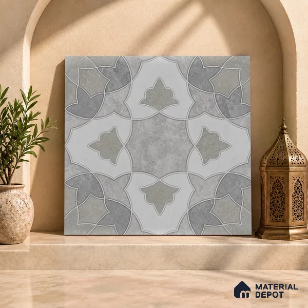 Moroccan Wall & Floor Tile TL 11806 | 2 ft x 2 ft Vitrified Sinker Finish Tile - 9 mm | Suitable For Kitchen, Bathroom, Dining Area
