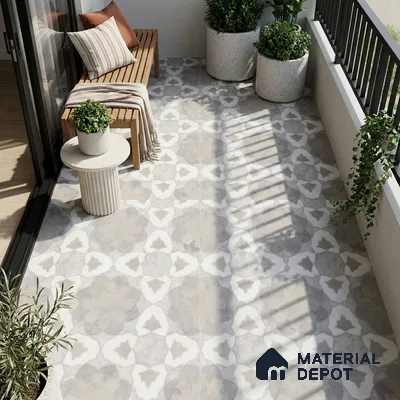 Moroccan Wall & Floor Tile TL 11806 | 2 ft x 2 ft Vitrified Sinker Finish Tile - 9 mm | Suitable For Kitchen, Bathroom, Dining Area
