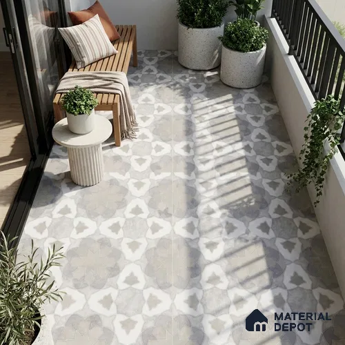 Moroccan Wall & Floor Tile TL 11806 | 2 ft x 2 ft Vitrified Sinker Finish Tile - 9 mm | Suitable For Kitchen, Bathroom, Dining Area