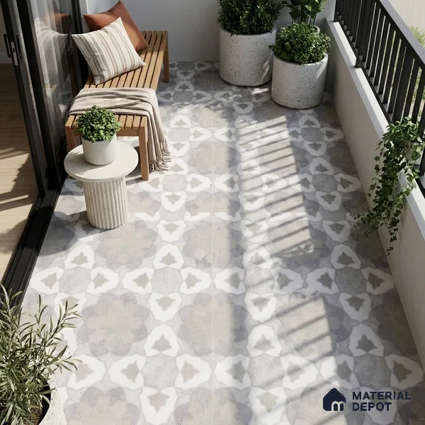 Moroccan Wall & Floor Tile TL 11806 | 2 ft x 2 ft Vitrified Sinker Finish Tile - 9 mm | Suitable For Kitchen, Bathroom, Dining Area