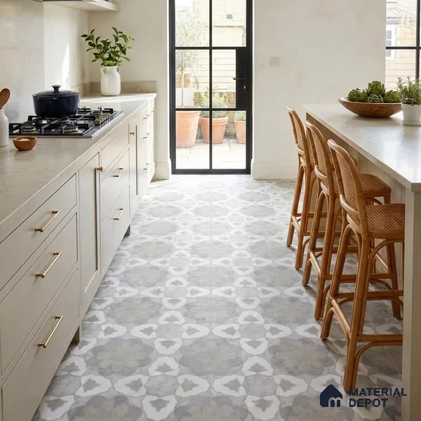 Moroccan Wall & Floor Tile TL 11806 | 2 ft x 2 ft Vitrified Sinker Finish Tile - 9 mm | Suitable For Kitchen, Bathroom, Dining Area