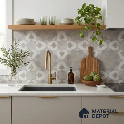 Moroccan Wall & Floor Tile TL 11806 | 2 ft x 2 ft Vitrified Sinker Finish Tile - 9 mm | Suitable For Kitchen, Bathroom, Dining Area
