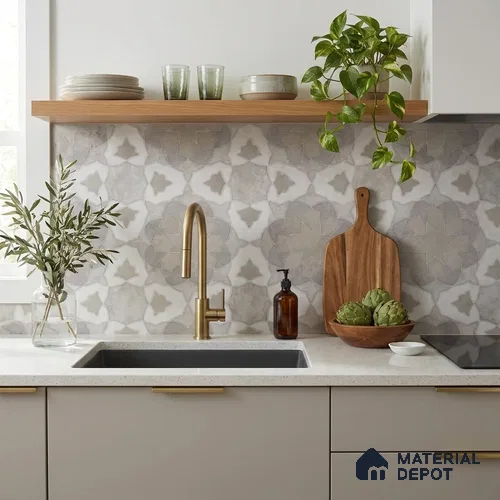 Moroccan Wall & Floor Tile TL 11806 | 2 ft x 2 ft Vitrified Sinker Finish Tile - 9 mm | Suitable For Kitchen, Bathroom, Dining Area