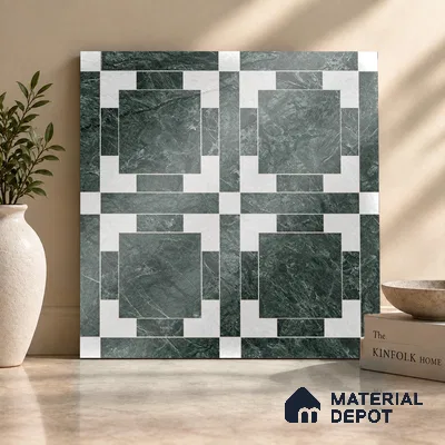 Moroccan Wall & Floor Tile TL 11807 | 2 ft x 2 ft Vitrified Glossy Tile - 9 mm | Suitable For Courtyard, Balcony, Dining Area