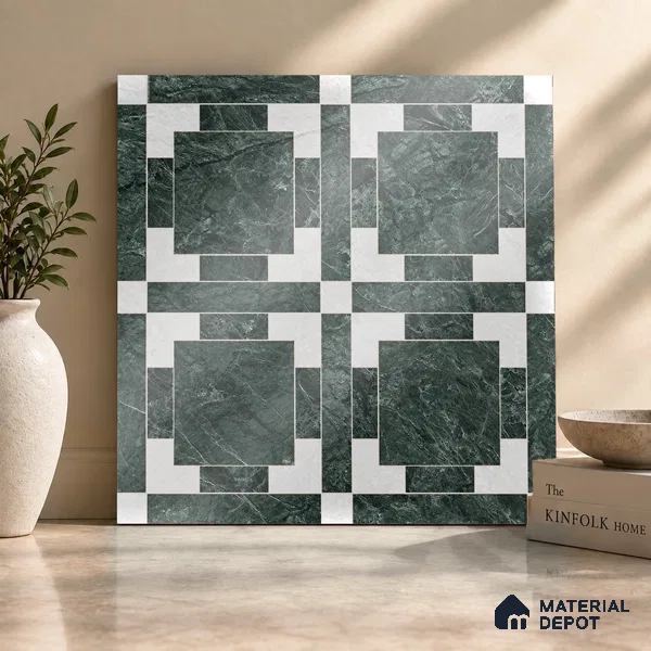 Moroccan Wall & Floor Tile TL 11807 | 2 ft x 2 ft Vitrified Glossy Tile - 9 mm | Suitable For Courtyard, Balcony, Dining Area