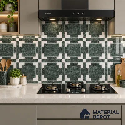 Moroccan Wall & Floor Tile TL 11807 | 2 ft x 2 ft Vitrified Glossy Tile - 9 mm | Suitable For Courtyard, Balcony, Dining Area