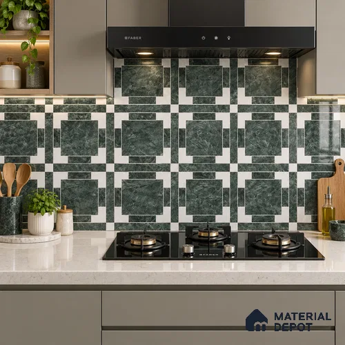 Moroccan Wall & Floor Tile TL 11807 | 2 ft x 2 ft Vitrified Glossy Tile - 9 mm | Suitable For Courtyard, Balcony, Dining Area