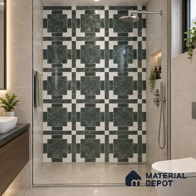Moroccan Wall & Floor Tile TL 11807 | 2 ft x 2 ft Vitrified Glossy Tile - 9 mm | Suitable For Courtyard, Balcony, Dining Area