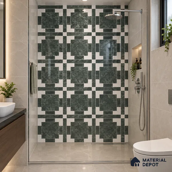 Moroccan Wall & Floor Tile TL 11807 | 2 ft x 2 ft Vitrified Glossy Tile - 9 mm | Suitable For Courtyard, Balcony, Dining Area