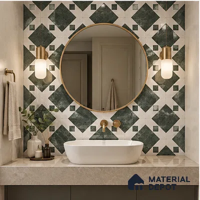 Moroccan Wall & Floor Tile TL 11808 | 2 ft x 2 ft Vitrified Glossy Tile - 9 mm | Suitable For Kitchen, Balcony, Dining Area