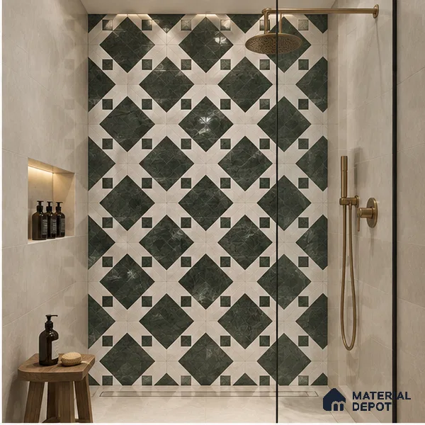 Moroccan Wall & Floor Tile TL 11808 | 2 ft x 2 ft Vitrified Glossy Tile - 9 mm | Suitable For Kitchen, Balcony, Dining Area