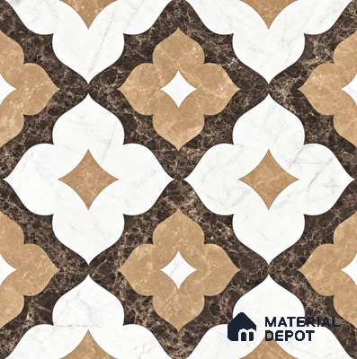 Moroccan Wall & Floor Tile TL 11809 | 2 ft x 2 ft Vitrified Sinker Finish Tile - 9 mm | Suitable For Kitchen, Balcony, Dining Area
