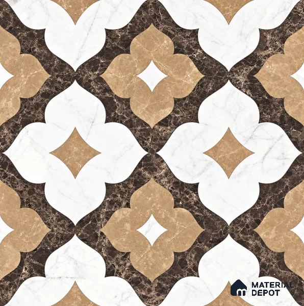 Moroccan Wall & Floor Tile TL 11809 | 2 ft x 2 ft Vitrified Sinker Finish Tile - 9 mm | Suitable For Kitchen, Balcony, Dining Area