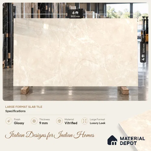 Marble Wall & Floor Tile TL 11811 | 6 ft x 4 ft Vitrified Glossy Tile - 9 mm
