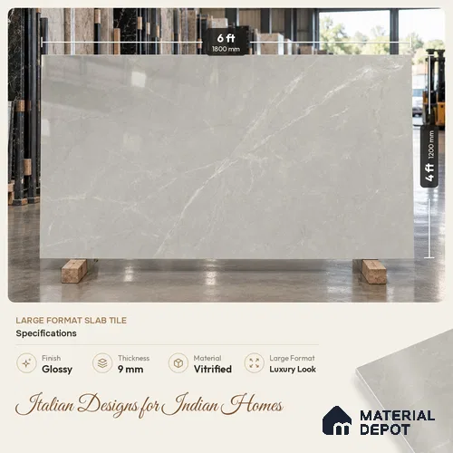 Marble Wall & Floor Tile TL 11812 | 6 ft x 4 ft Vitrified Glossy Tile - 9 mm