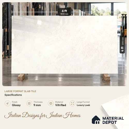 Marble Wall & Floor Tile TL 11813 | 6 ft x 4 ft Vitrified Glossy Tile - 9 mm