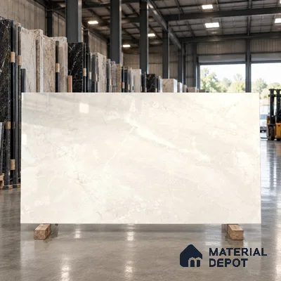 Marble Endless Wall & Floor Tile TL 11814 Cream 6 ft x 4 ft Glossy Finish Vitrified Tile - 9 mm | Suitable For Living Room, Bedroom, Bathroom
