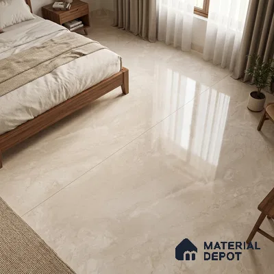 Marble Endless Wall & Floor Tile TL 11814 Cream 6 ft x 4 ft Glossy Finish Vitrified Tile - 9 mm | Suitable For Living Room, Bedroom, Bathroom