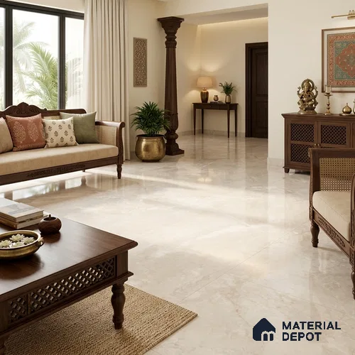Marble Wall & Floor Tile TL 11814 | 6 ft x 4 ft Vitrified Glossy Tile - 9 mm