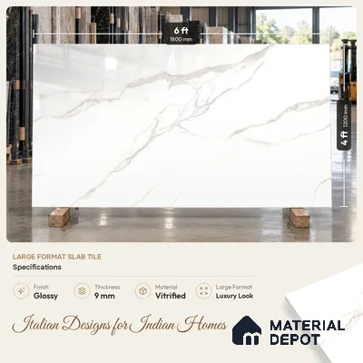 Marble Wall & Floor Tile TL 11815 | 6 ft x 4 ft Vitrified Glossy Tile - 9 mm