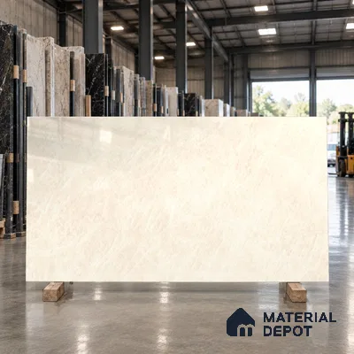 Marble Wall & Floor Tile TL 11816 Cream 6 ft x 4 ft Glossy Finish Vitrified Tile - 9 mm | Suitable For Living Room, Bedroom, Bathroom