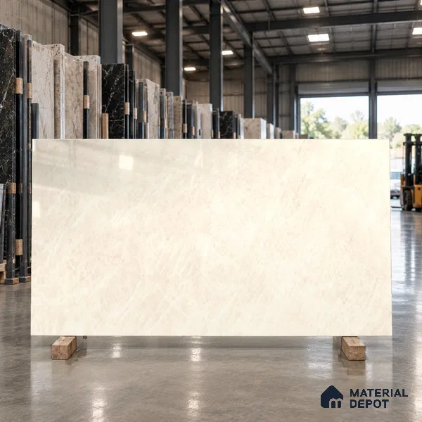 Marble Wall & Floor Tile TL 11816 Cream 6 ft x 4 ft Glossy Finish Vitrified Tile - 9 mm | Suitable For Living Room, Bedroom, Bathroom