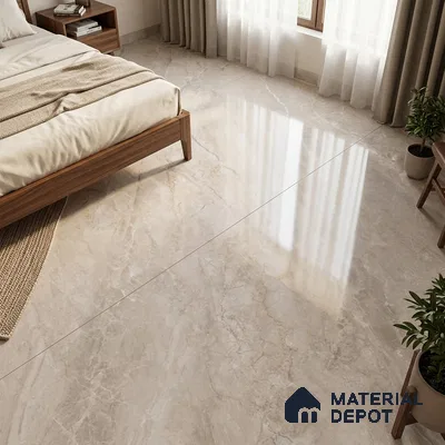Marble Wall & Floor Tile TL 11820 Silver 6 ft x 4 ft Glossy Finish Vitrified Tile - 9 mm | Suitable For Living Room, Bedroom, Bathroom