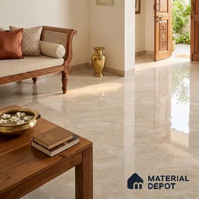 Marble Wall & Floor Tile TL 11820 Silver 6 ft x 4 ft Glossy Finish Vitrified Tile - 9 mm | Suitable For Living Room, Bedroom, Bathroom