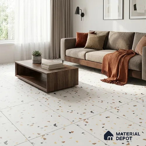 Terrazzo Wall & Floor Tile TL 11823 D | 4 ft x 2 ft Vitrified Matte Tile - 9 mm