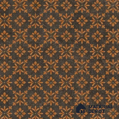 Brown Moroccan Floor & Wall Tile TL 11871 Lustra Antique Copper 2 ft x 2 ft Vitrified Carving Rustic Finish - 9 mm | 4 Random Design | Suitable For Kitchen, Balcony, Dining Area