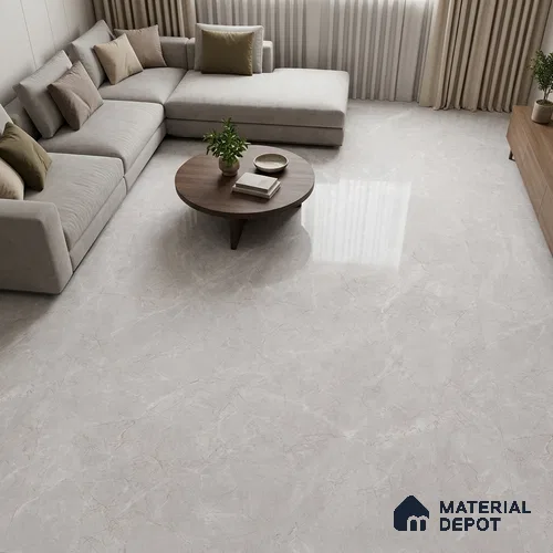Marble Floor & Wall Tile TL 11907 B Dior Grey 6 ft x 4 ft Glossy Finish Vitrified Tile - 9 mm | Suitable For Living Room, Bedroom & Dining Area