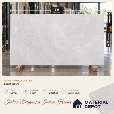 TL 11907 | 6 ft x 4 ft Satin Finish  Vitrified Tile - 9 mm