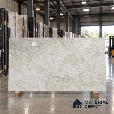Marble Wall & Floor Tile TL 11908 Silver 6 ft x 4 ft Glossy Finish Vitrified Tile - 9 mm | Suitable For Living Room, Bedroom, Bathroom