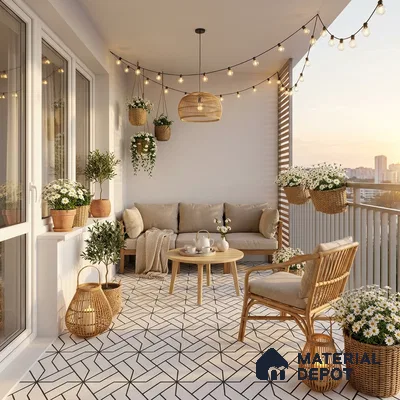 Moroccan Floor & Wall Tile TL 11912 | 2 ft x 2 ft Carving Matte Finish  Vitrified Tile - 9 mm | Suitable For Balcony, Kitchen, Dining Area