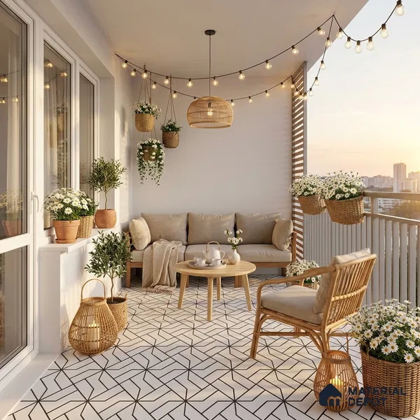 Moroccan Floor & Wall Tile TL 11912 | 2 ft x 2 ft Carving Matte Finish Vitrified Tile - 9 mm | Suitable For Balcony, Kitchen, Dining Area
