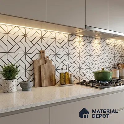 Moroccan Floor & Wall Tile TL 11912 | 2 ft x 2 ft Carving Matte Finish  Vitrified Tile - 9 mm | Suitable For Balcony, Kitchen, Dining Area